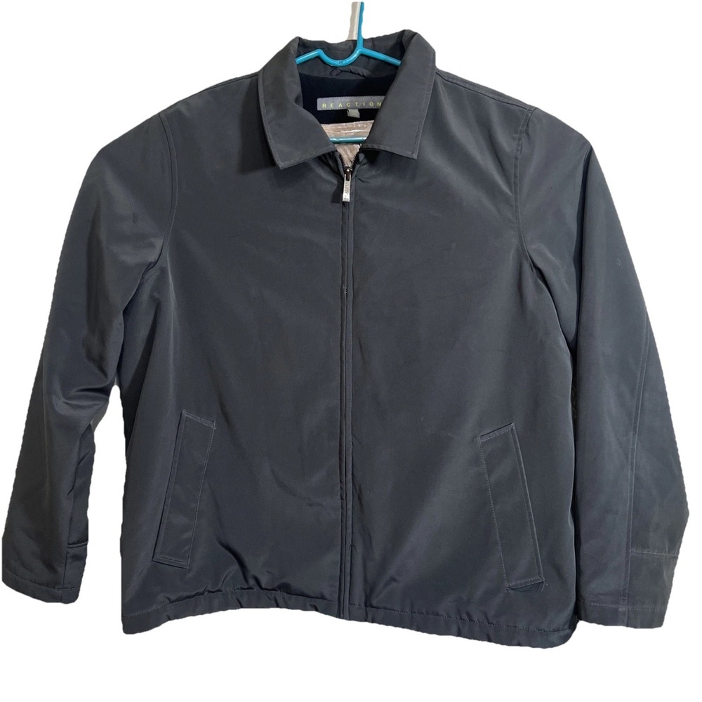 Kenneth Cole Reaction Jacket Size XXL Men's‎ Black Windbreaker Fleece Lined